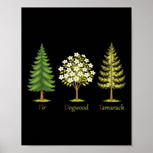 Póster Sutil Abeto Dogwood Tamarack Árboles Anti Trump Na