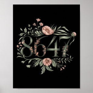 Póster Sutil anti Trump 8647 Flor Floral Boho Presidente