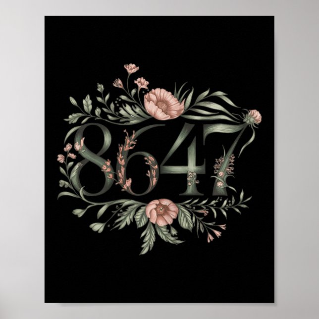 Póster Sutil anti Trump 8647 Flor Floral Boho Presidente (Frente)