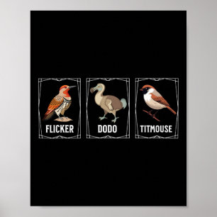 Póster Sutil Bird Anti Trump Shirker Bird Parpadeo Dodo T