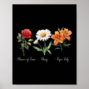 Póster Sutil Floral Anti Trump Flor De Amor Margarita Tig