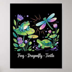 Póster Sutil Humor Político Rana Dragonfly Turtle