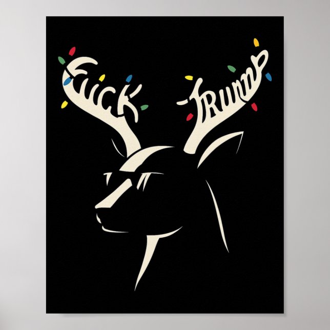 Póster Sutil Mensaje Oculto de Navidad de Reno Antitrump  (Frente)