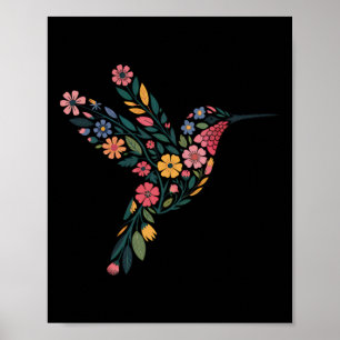 Póster Sutil Mensaje Oculto Floral Anti Trump Colibrí