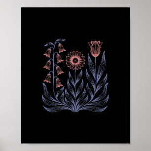 Póster Sutiles flores boho anti Trump