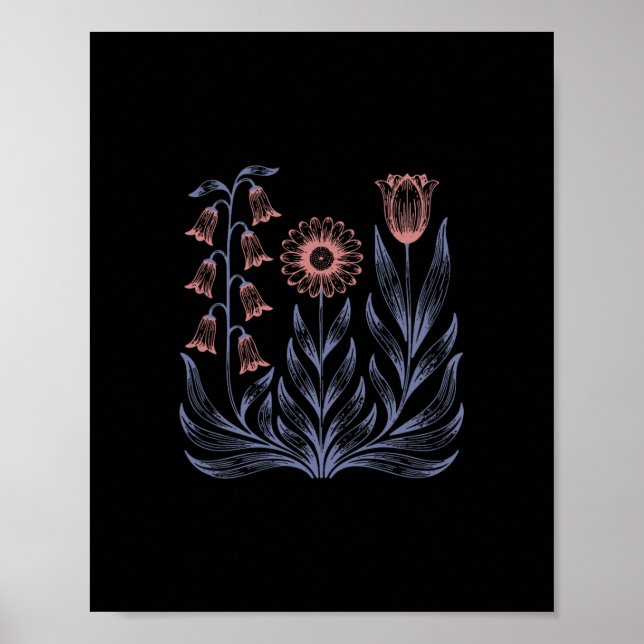 Póster Sutiles flores boho anti Trump (Frente)
