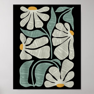 Póster Sutiles flores boho anti Trump, voto por Kamala Ha