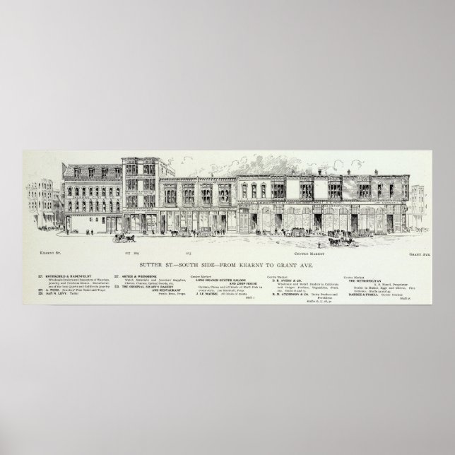 Póster Sutter South side Kearny y Grant (Frente)