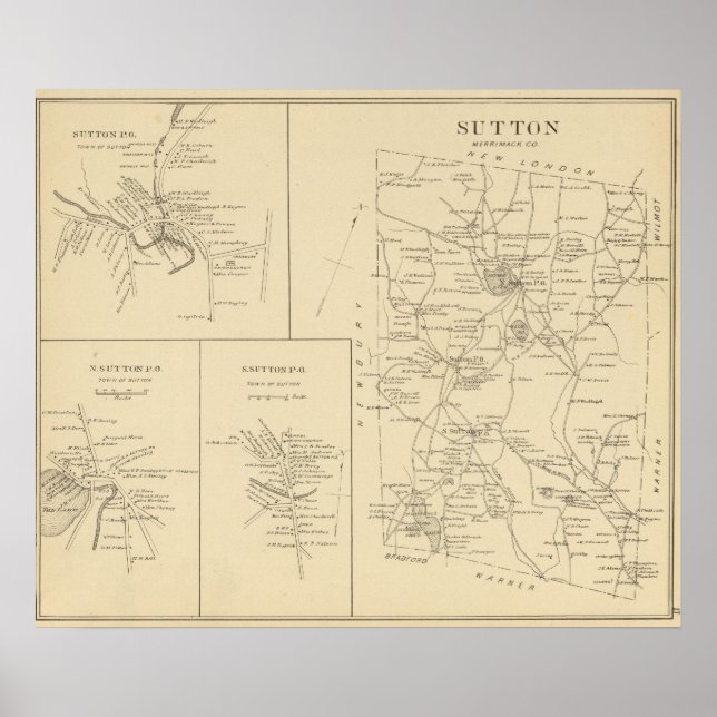 Póster Sutton, Merrimack Co (Frente)