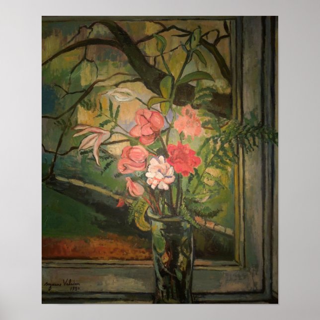 Póster Suzanne Valadon florece frente a una ventana (Frente)