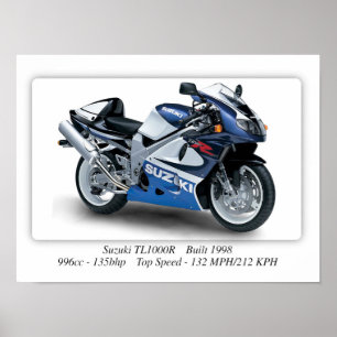 Póster Suzuki TL1000R 1998 Motorcycle - A3