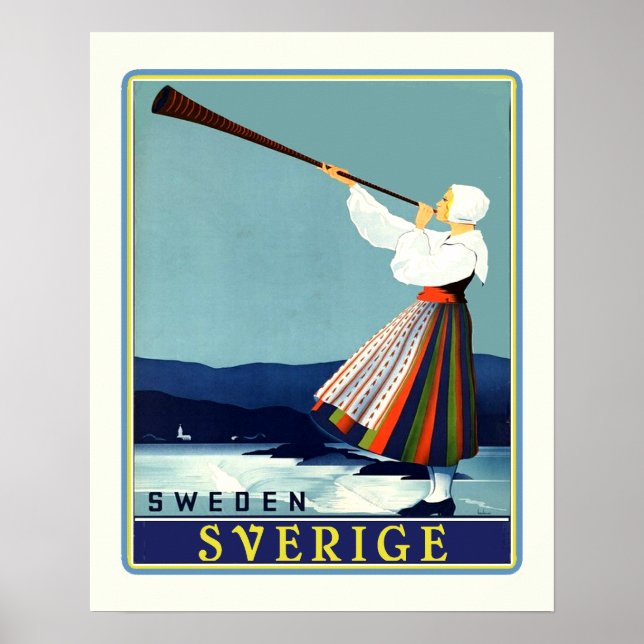 Póster Sverige de viaje sueco (Frente)