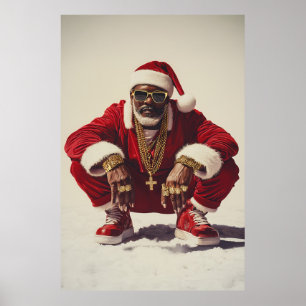 Póster Swag Santa A: Moderna mirada al icono de las vacac