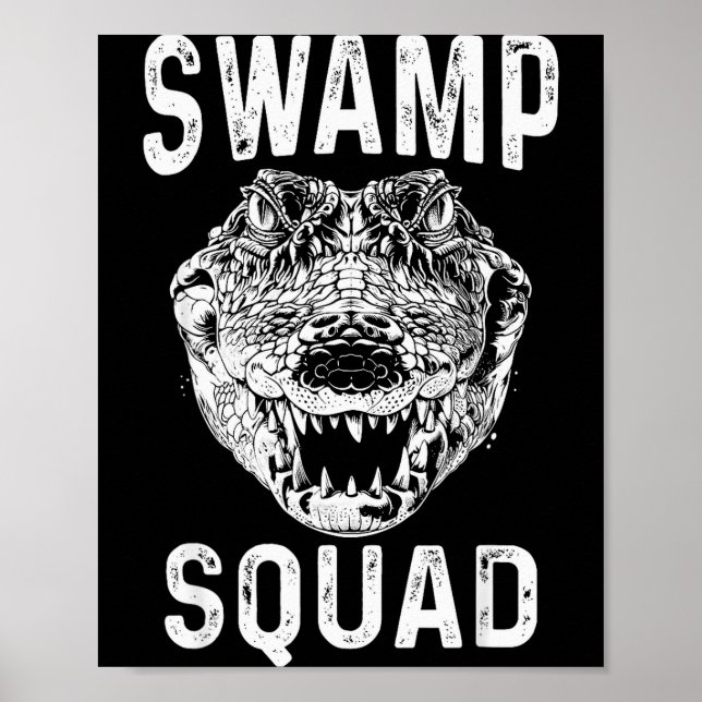 Póster Swamp Alligator Squad Reptile Gator Lovers Funny  (Frente)
