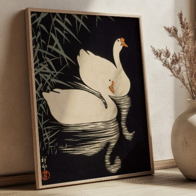 Póster Swan and Reeds Ohara Koson Japanese Woodblock  (Subido por el creador)