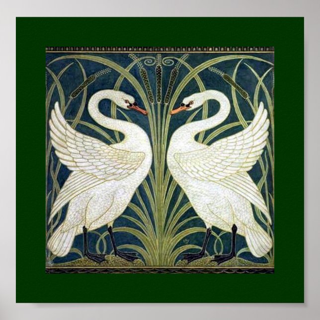 Póster Swan and Rush and Iris wallpaper (Frente)