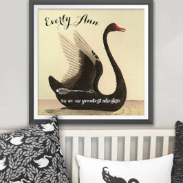 Póster Swan Baby Girl Nursery