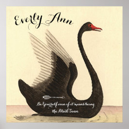 Póster Swan Baby Girl Nursery Add your own quote