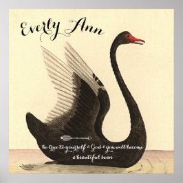 Póster Swan Baby Girl Nursery agrega tu propia cita