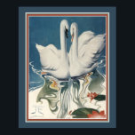 Póster Swans Art Deco de 1929<br><div class="desc">Colorido, 1929, estampado Art Deco "Swans". 16x20 mostrado aquí. También están disponibles las 11x14 estándar, así como tamaños personalizados y lienzos.</div>