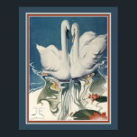 Póster Swans Art Deco de 1929<br><div class="desc">Colorido,  1929,  estampado Art Deco "Swans". 16x20 mostrado aquí. También están disponibles las 11x14 estándar,  así como tamaños personalizados y lienzos.</div>