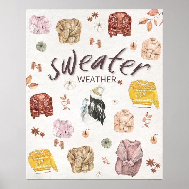 Póster Sweather Weather Fall Autumn Cozy (Frente)