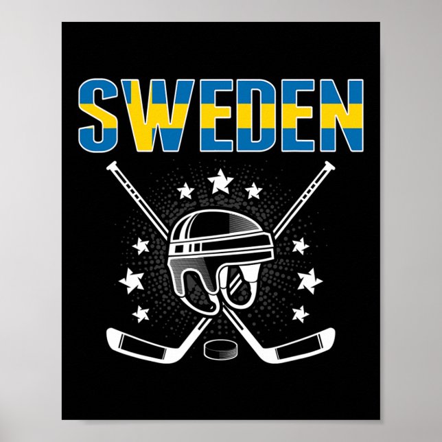 Póster Sweden Ice Hockey Lovers Jersey - Swedish Hockey T (Frente)
