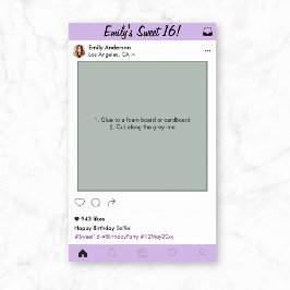 Póster Sweet 16 Quinceanera Fiesta Prop Fotograma