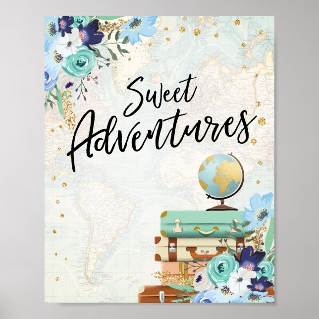 Póster Sweet Adventures firma Travel Shower Dessert Table (Frente)