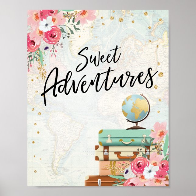 Póster Sweet Adventures firma Travel Shower Dessert Table (Frente)