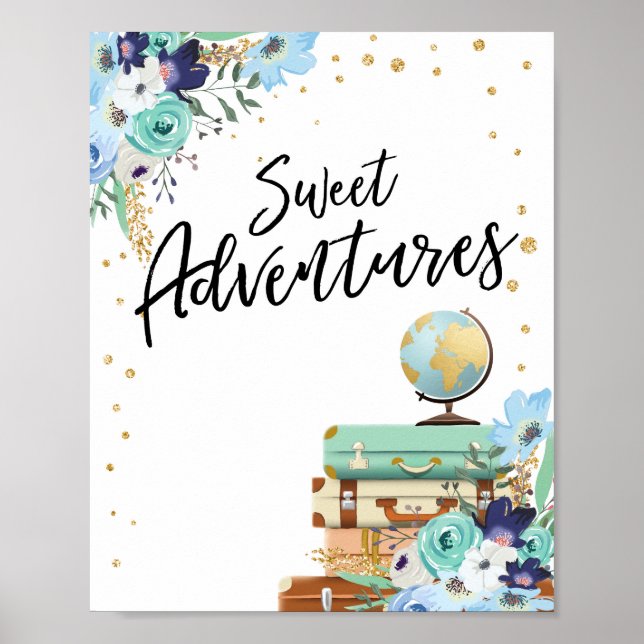Póster Sweet Adventures firma Travel Shower Dessert Table (Frente)