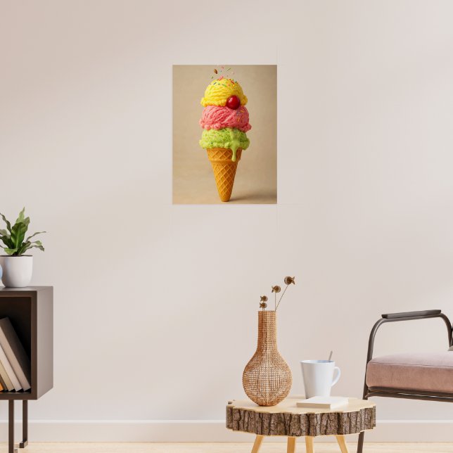 Póster "Sweet Bliss" - Ice Cream Cone Art Print (Salón 3)