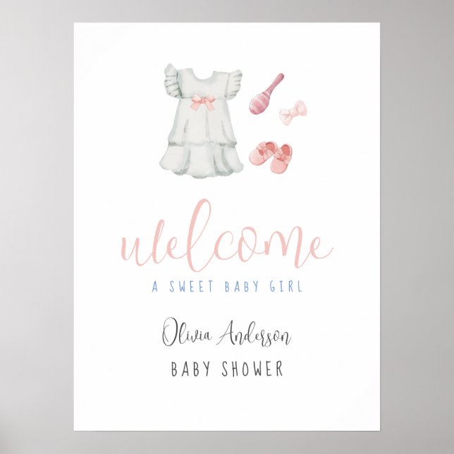 Póster Sweet Boho Chica Set Baby Shower Welcome Sign (Frente)