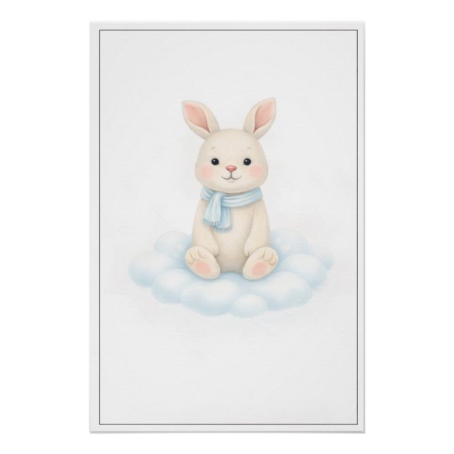 Póster Sweet Bunny Illustration – Premium Nursery Wall Ar (Anverso)