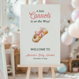 Póster Sweet Cannoli Pink Bow Girl Italian Baby Shower