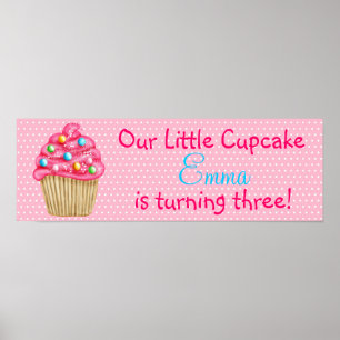 Póster Sweet Cupcake Banner Poster