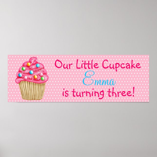 Póster Sweet Cupcake Banner Poster (Frente)