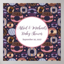 Póster Sweet Donuts Purple Chica Baby Shower