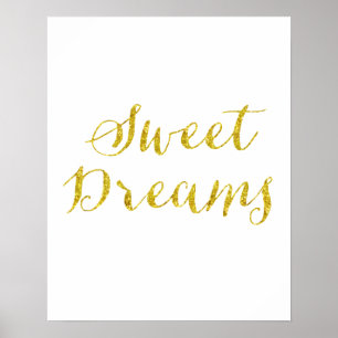 Póster Sweet Dreams Cita Gold Faux Purpurina Metallic