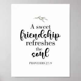 Póster Sweet Friendship Bible Verse Hand Lettering Quote