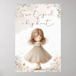 Póster sweet girl with a big heart poster