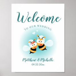 Póster Sweet Meet To Bee Cute Boda Welcome Sign