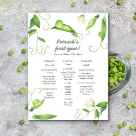 Póster Sweet Pea First Birthday Milestone Birthday