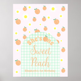 Póster Sweet Peach 1º cumpleaños