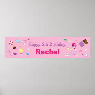 Póster Sweet Pink, Candy Birthday Party