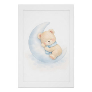Póster Sweet Teddy Bear Illustration – Premium Nursery Wa
