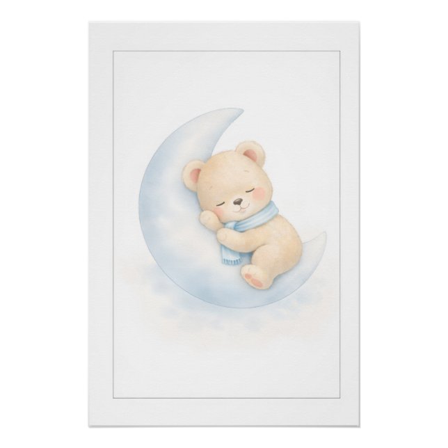 Póster Sweet Teddy Bear Illustration – Premium Nursery Wa (Anverso)