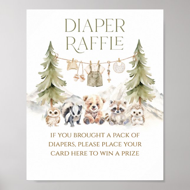 Póster Sweet Treat Woodland Adventure Boy Baby Shower (Frente)