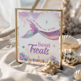 Póster Sweet Treats Mermaid Pastel Ocean Girl