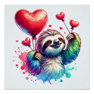 Póster Sweet Valentine Sloth